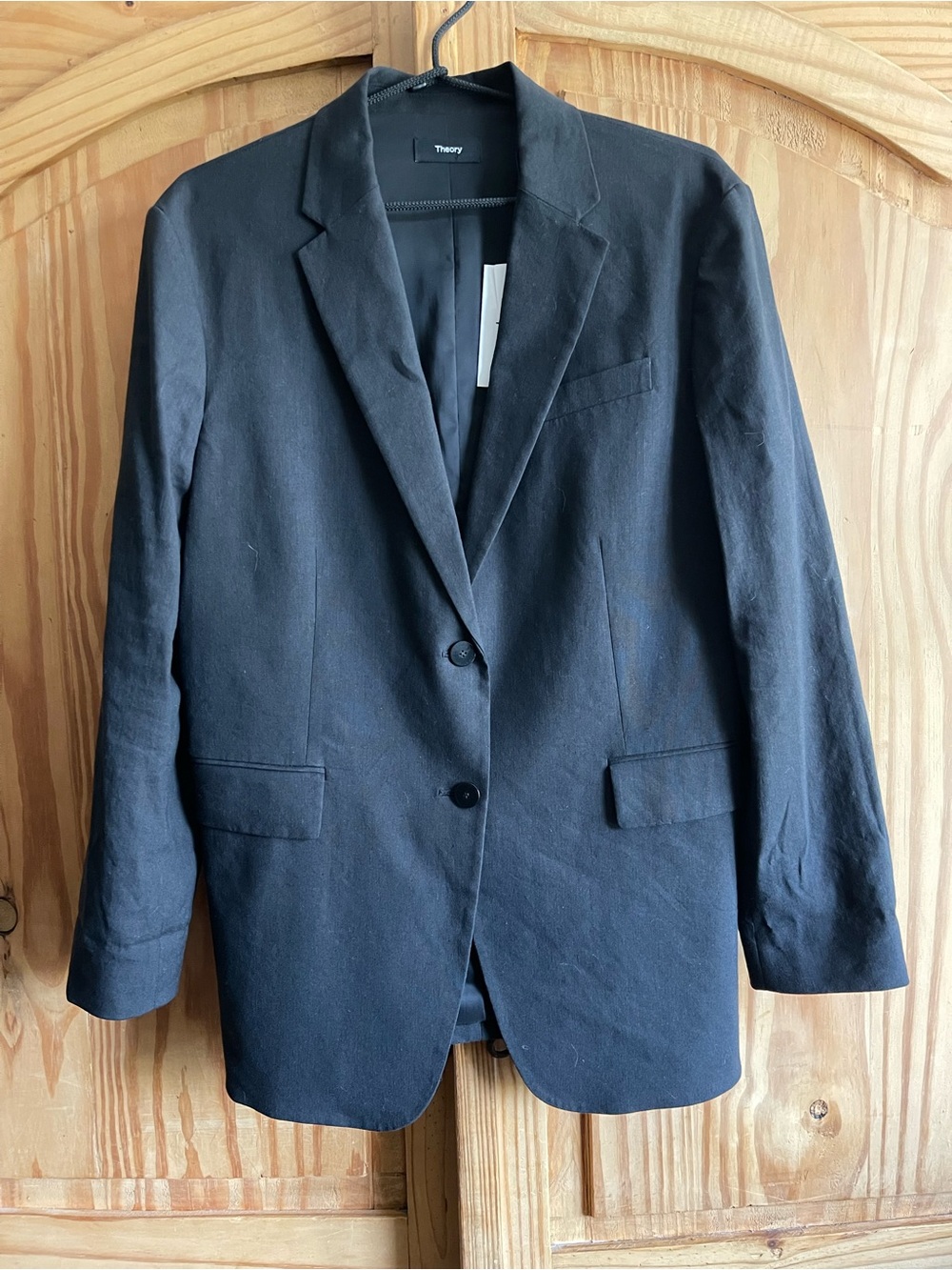 Theory Black Rolled Sleeve Jacket Size 6 NWT
